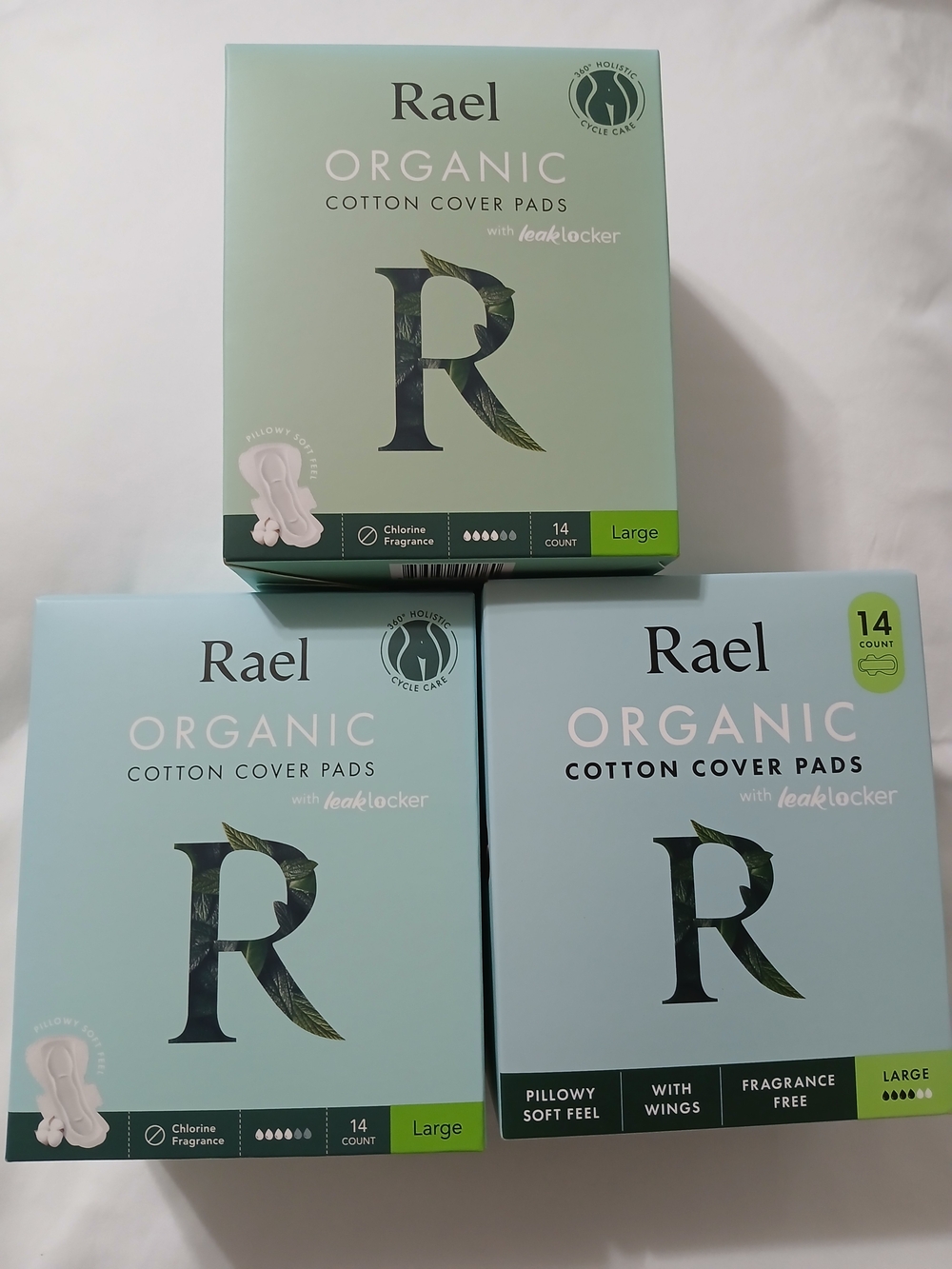 Organic Cotton Cover Pads - Large, Light Green